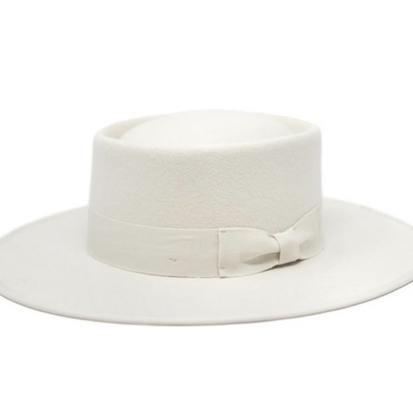 Tastes Like Honey Hat Ivory Wool Flat Brim - Picture 6 of 6